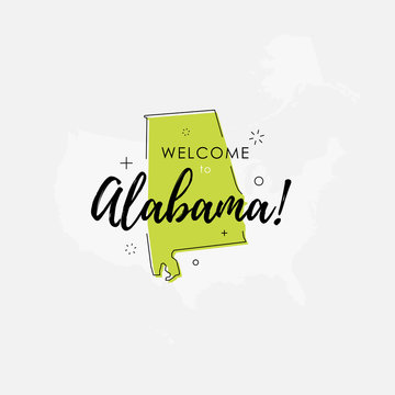 Welcome to Alabama green sign