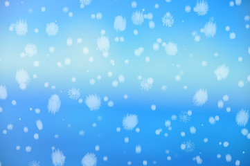 Winter Christmas plain simple blue background with snow for design