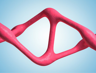 Concept of dna biochemistry on blue background.3D DNA molecule structure background.Digital illustration DNA structure in color background.