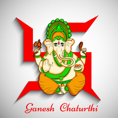 illustration of Hindu festival Ganesh Chaturthi background