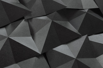 Black and white geometric shapes, futuristic background