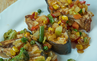 Blackened salmon with salsa