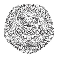 Abstract black and white mandala pattern