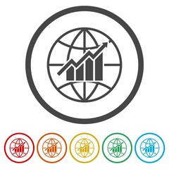 Global economics icons set - Illustration 