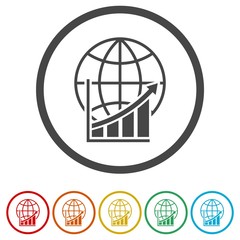 Global economics icons set - Illustration 