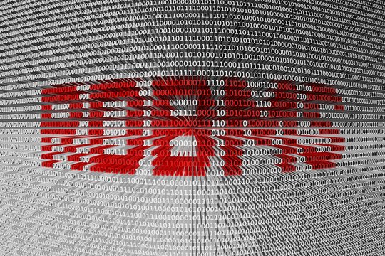 RDBMS in the form of binary code, 3D illustration