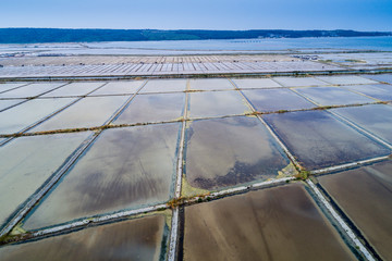 Salt evaporation ponds in Secovlje, Slovenia