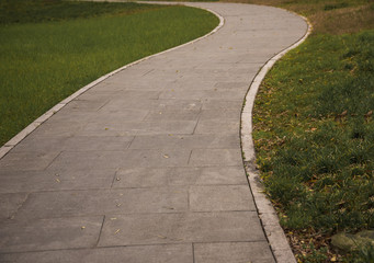 pavement in a park of China.