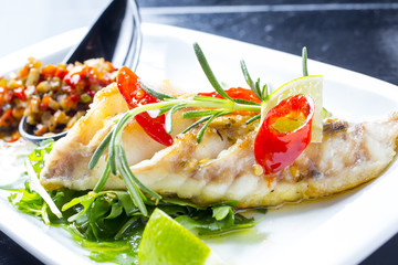 baked fish with rosemary and spices