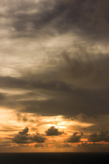 Fototapeta na wymiar Golden Sunset In Parangtritis beach, Yogyakarta, Indonesia