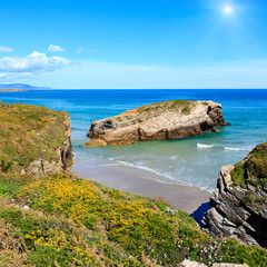 Cantabric coast summer landscape.