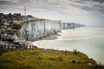 Cliffs of Ault city in Picardy, France