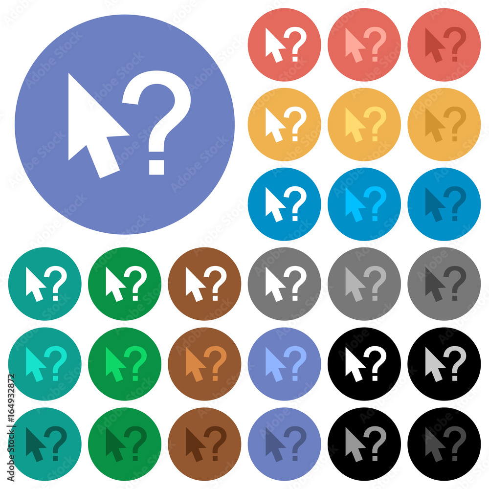 Poster help cursor round flat multi colored icons