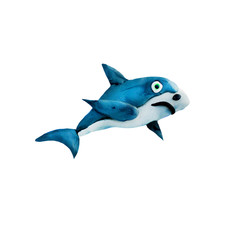 Plasticine  shark  sculpture isolated