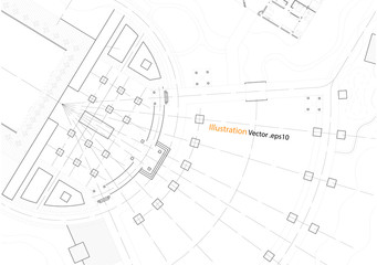 Architectural background, architectural plan, construction drawing landscape