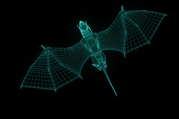 Dragon in Hologram Wireframe Style. Nice 3D Rendering
- 164933404