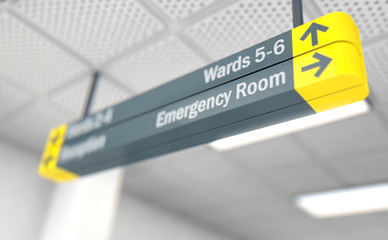Hospital Directional Sign Emergency Room