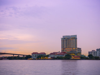 Fototapeta premium The Building beside choapraya river.