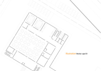 Architectural background, architectural plan, construction drawing landscape