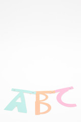 Colorful paper alphabet ABC banner for school starters