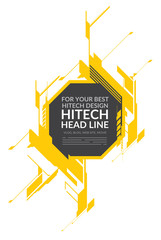 Hitech yellow elements isolated on white background