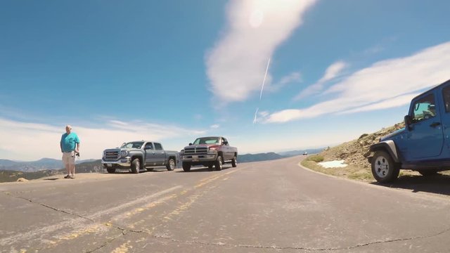 POV point of view -  Driving on alpine road of Mount Evans in Early Summer