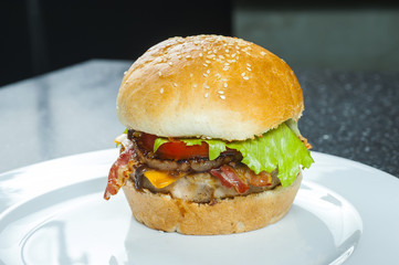 Bacon burger with beef patty