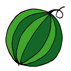 Whole watermelon fruit flat color vector icon for food apps and websites