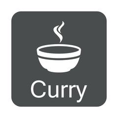 Icono plano Curry en cuadrado gris