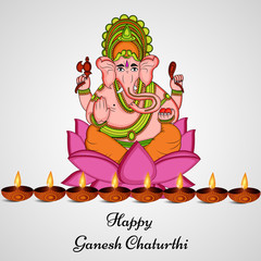 illustration of hindu festival Ganesh Chaturthi background