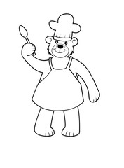 Friendly bear chef cartoon