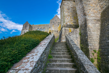 Fototapeta na wymiar .Idyllic panorama of Mont Saint-Michel Abbey, Normandy, France, Western Europe