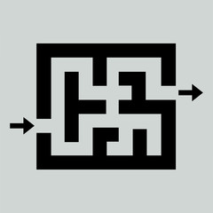 Obraz premium black labyrinth icon with shadow