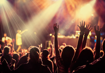 crowd at concert - summer music festival