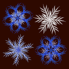 Christmas snowflakes isolated on dark background
