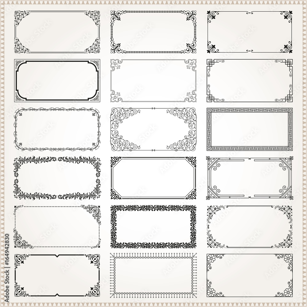 Canvas Prints decorative frames and borders rectangle 2x1 proportions set 2