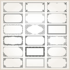 Decorative frames and borders rectangle 2x1 proportions set 2