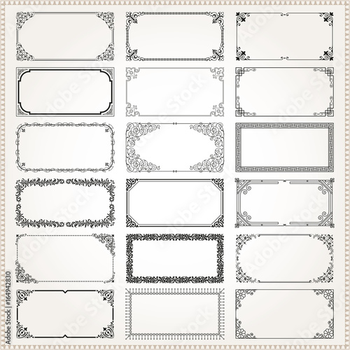 "Decorative frames and borders rectangle 2x1 proportions set 2