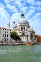 Obraz na płótnie Canvas Basilica di Santa Maria della Salute on Punta della Dogana in Venice, Italy