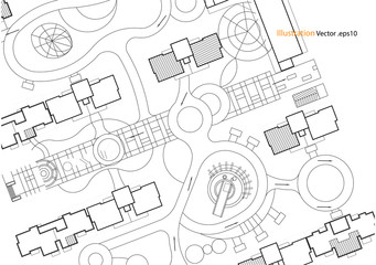 Architectural background, architectural plan, construction drawing landscape