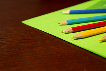 Coloring Pencils on a Desk