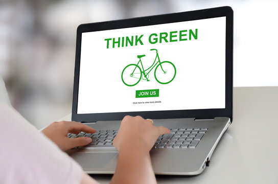 Think green concept on a laptop