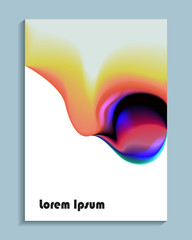 Liquid color cover. Fluid shapes composition. Futuristic design poster.