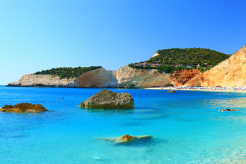 Porto Katsiki beach in Lefkada, Greece