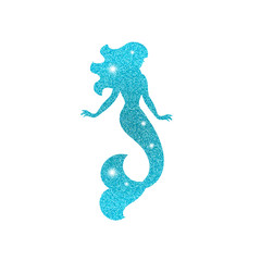 Silhouette of mermaid with dust glitters