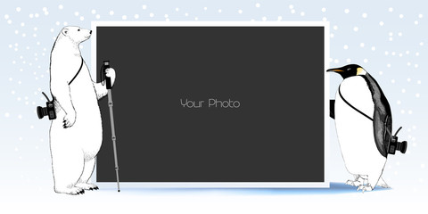 Scrapbook with New Year, Christmas or winter background vector illustration © kora_ra_123