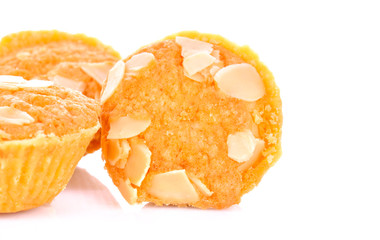 Tart almond on a white background