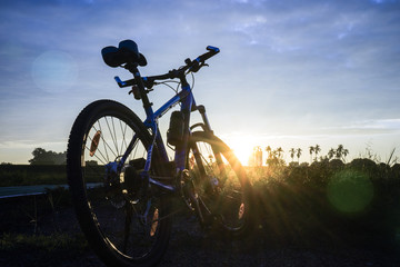 Fototapeta na wymiar Mountain bike in the morning
