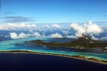 vue aérienne bora  - aerial view bora bora - french polynesia