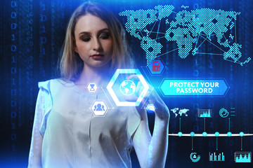 The concept of business, technology, the Internet and the network. A young entrepreneur working on...